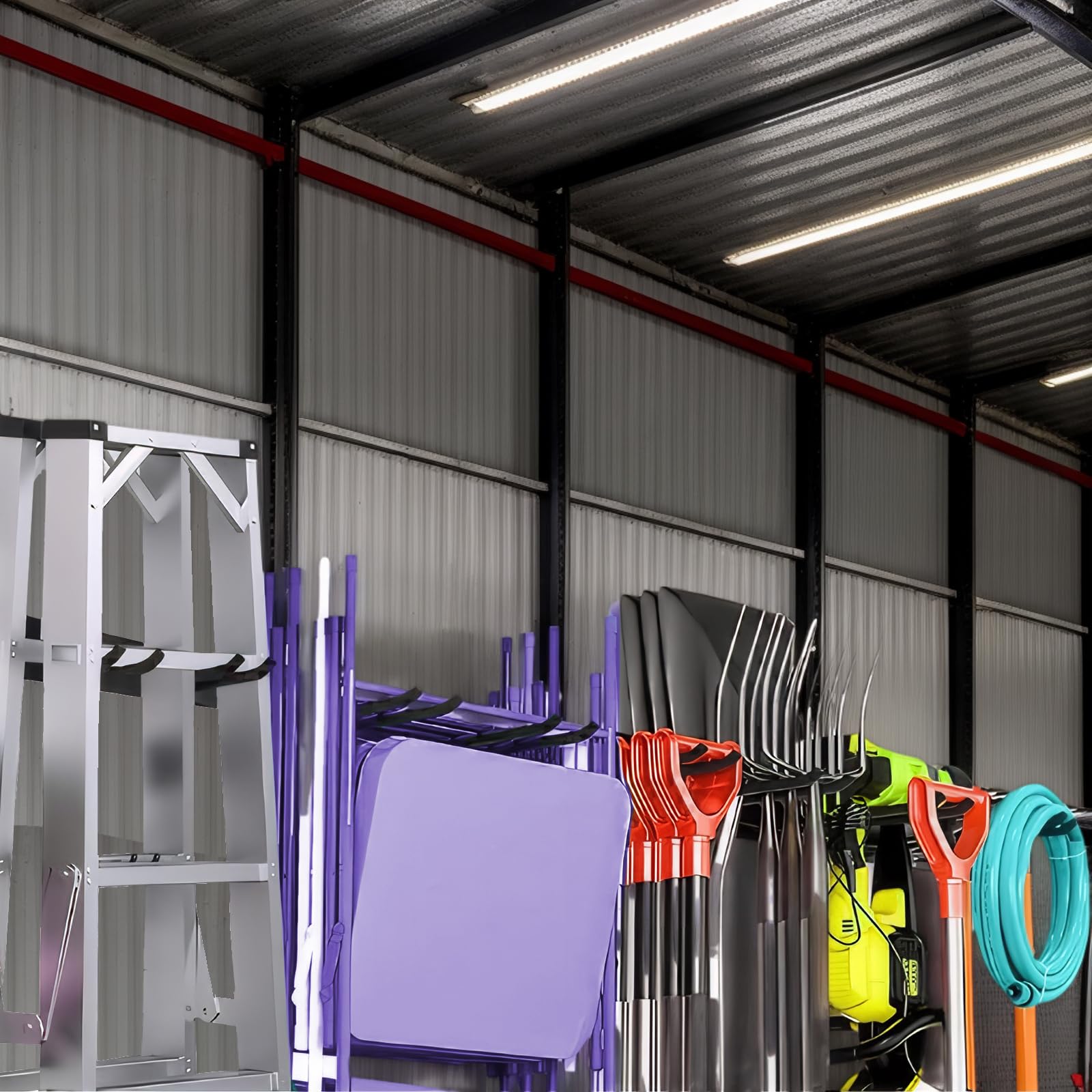 SAMRELAX helps create a clean, efficient workspace in garages and sheds.