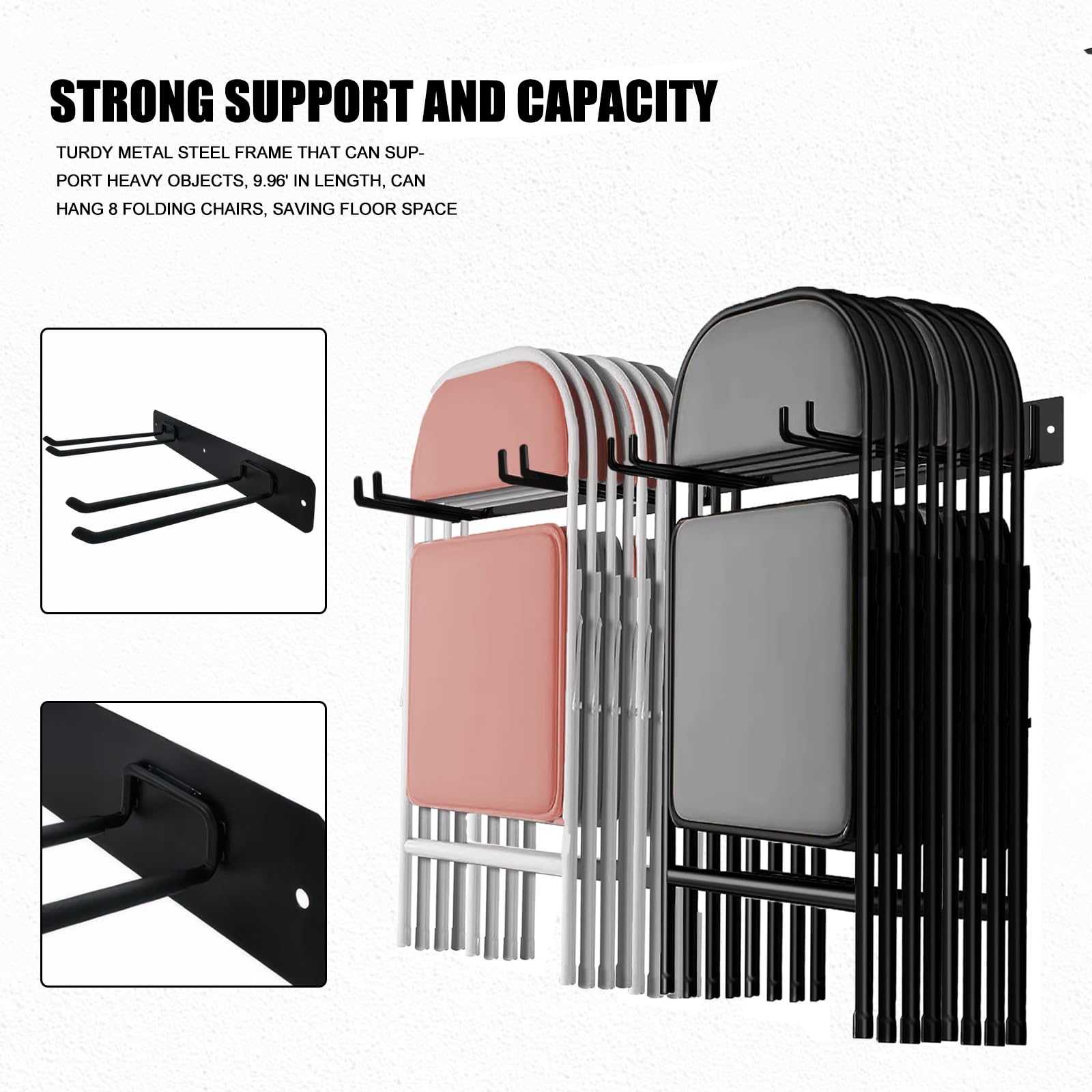 SAMRELAX multi-purpose storage rack adapts for shovels, brooms, hoses.