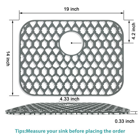Samsier non-slip sink mat with feet keeps dishes stable.