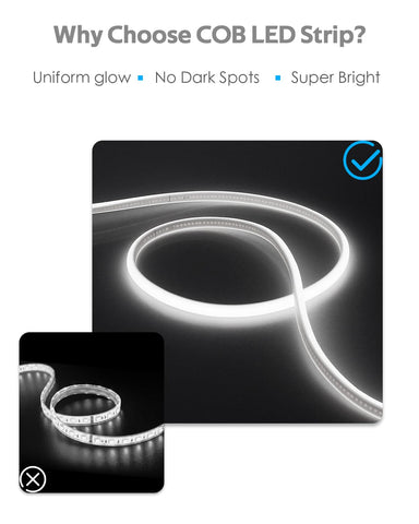 Samsion flexible COB strip bent to shape for interior accents