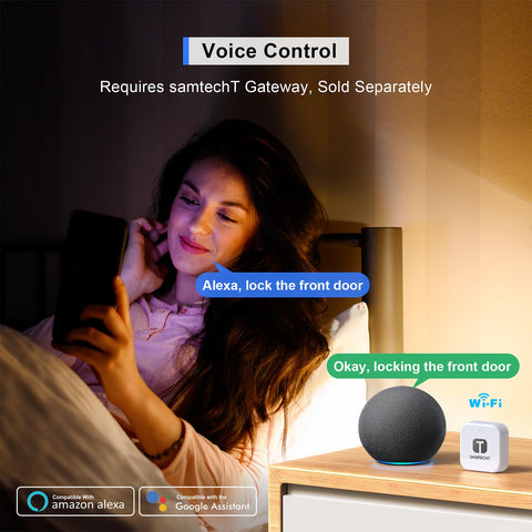 samtechT Alexa and Google compatibility enable hands-free voice control.