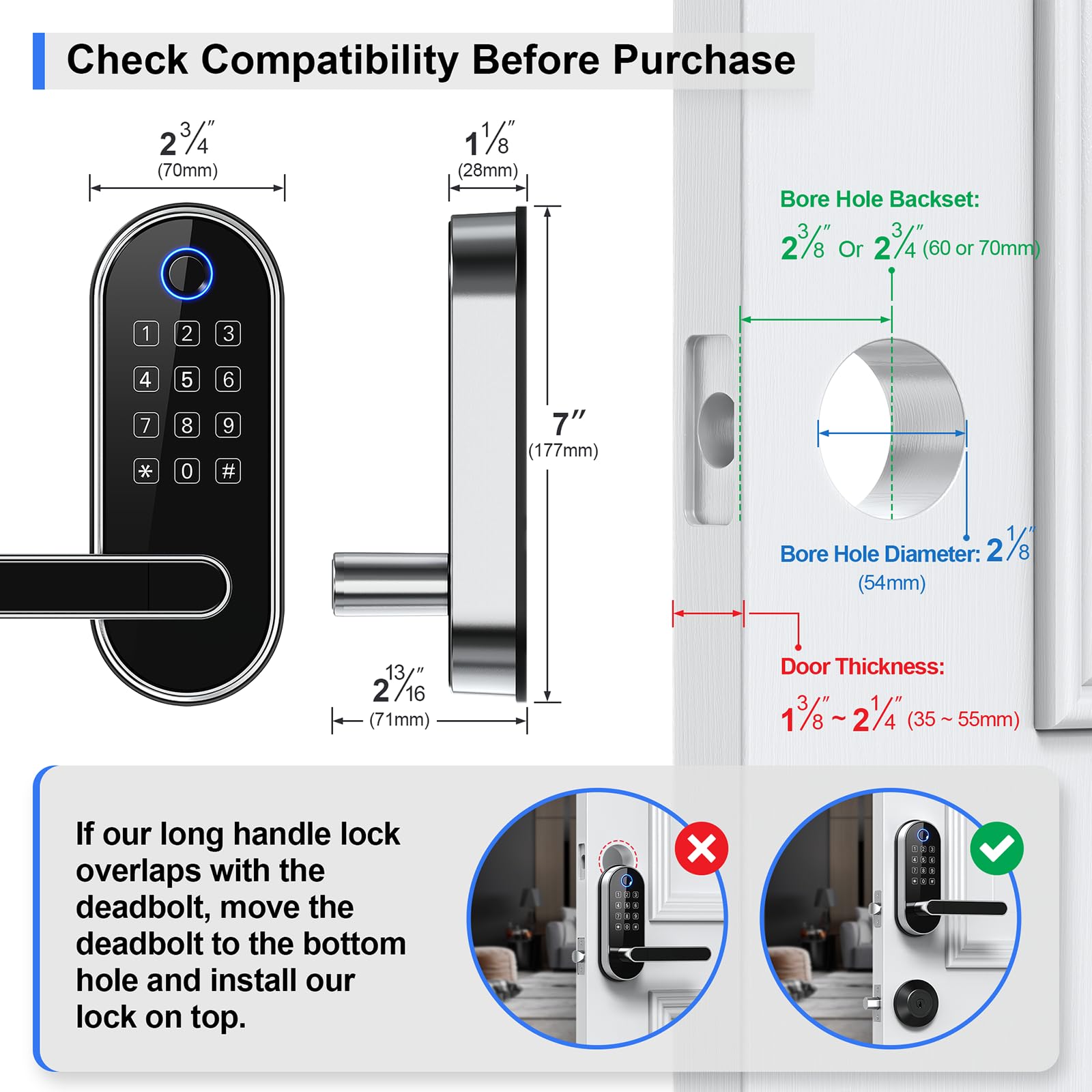 samtechT DIY installation on standard US door with screwdriver for quick upgrade