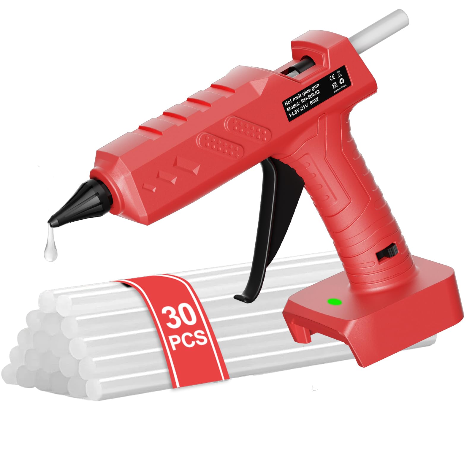 Samvinor cordless glue gun with Milwaukee compatibility for flexible DIY projects.