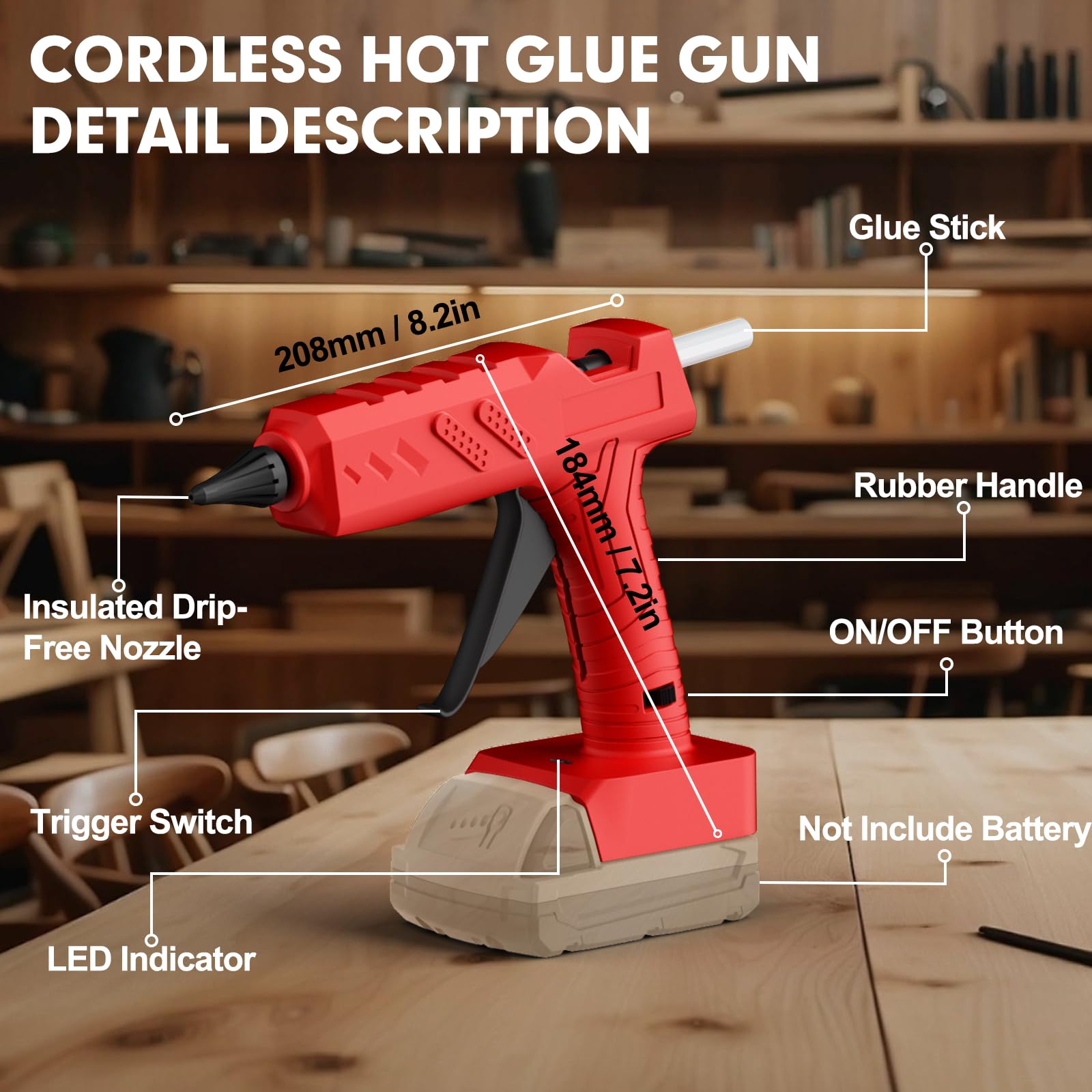 Samvinor glue gun kit includes 30 sticks for immediate use.