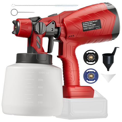Samvinor paint sprayer with Milwaukee 18V compatibility for portable use.