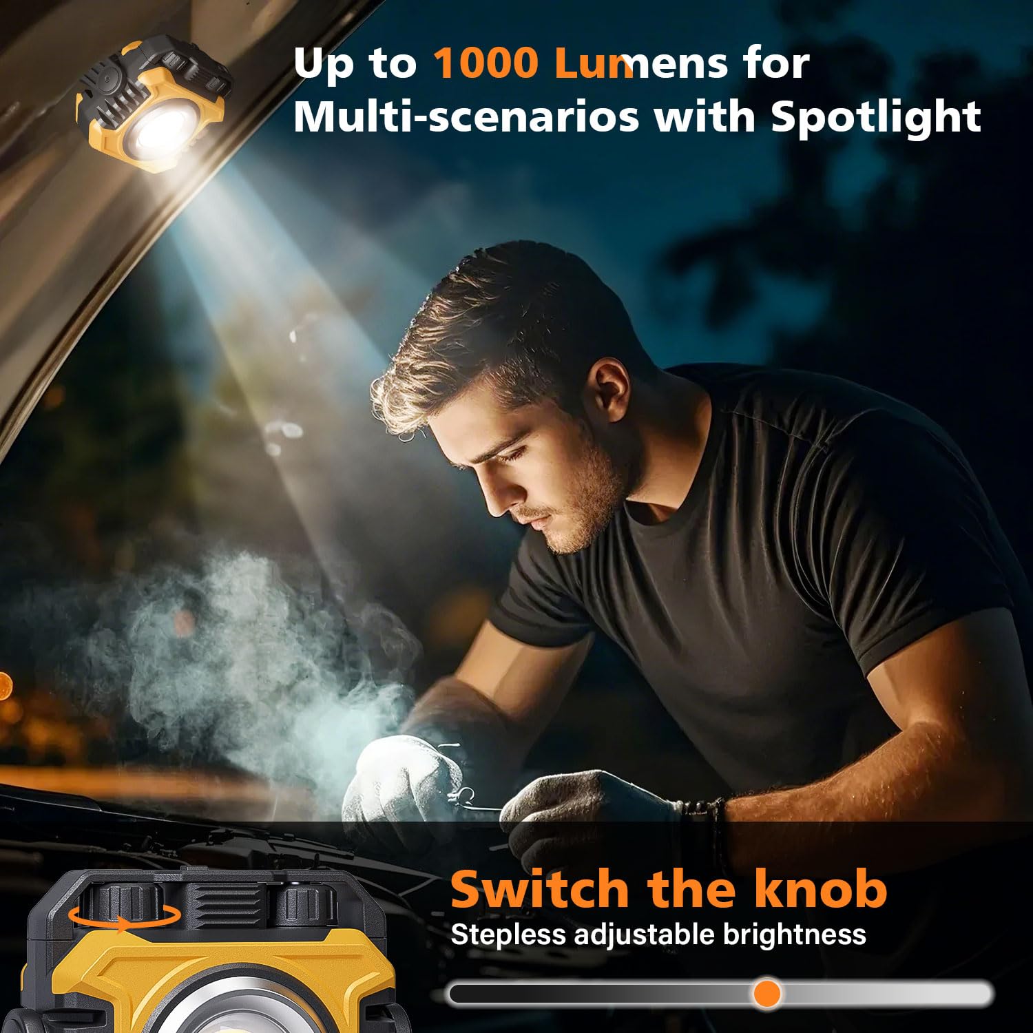 Samyoung floodlight wide beam for workshops and DIY projects.