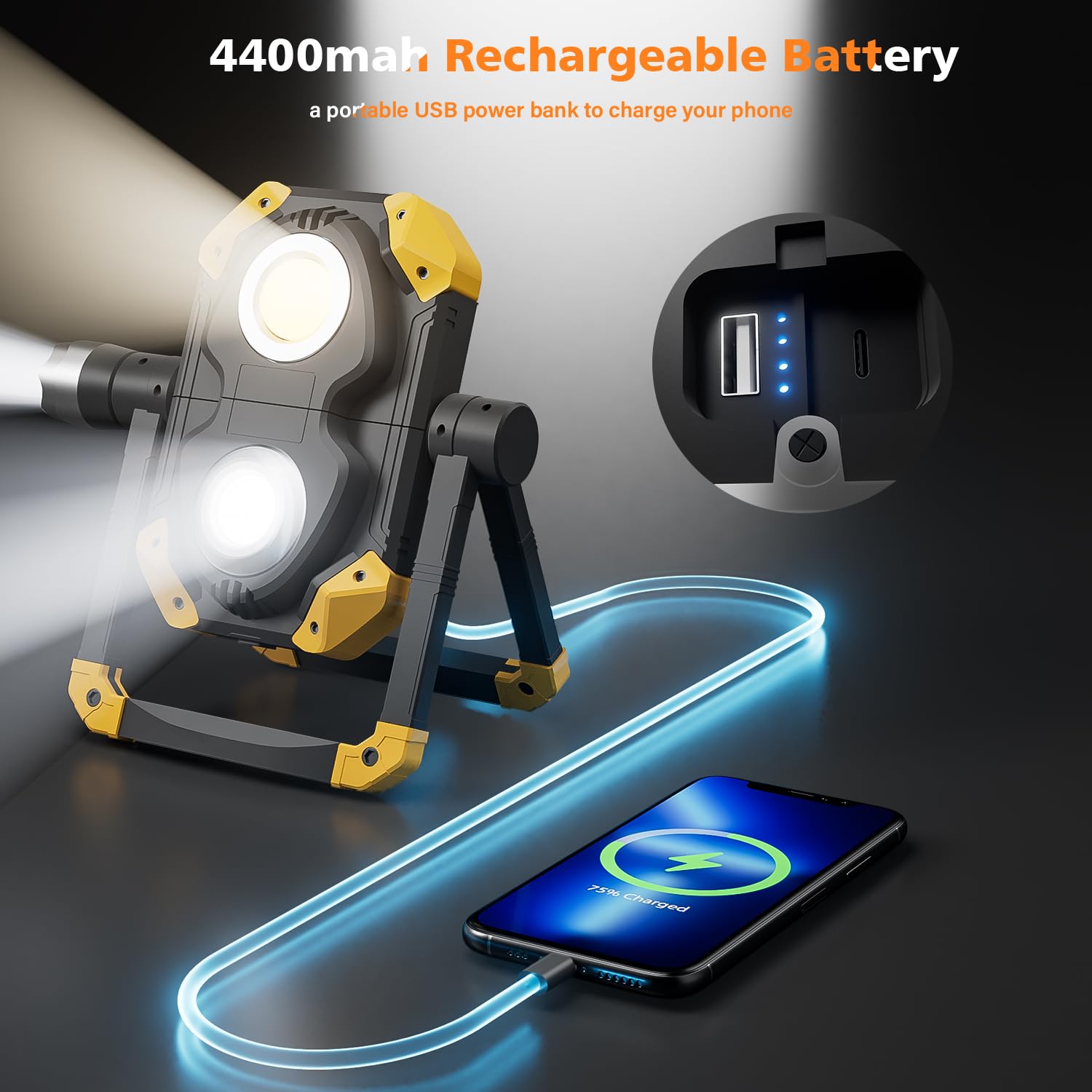 Samyoung work light offers five modes for precise task lighting