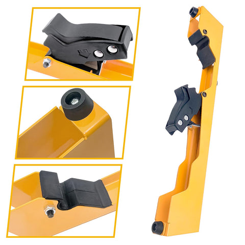 Sanbaiyi tough polymer feet keep the miter saw stable on flat surfaces.