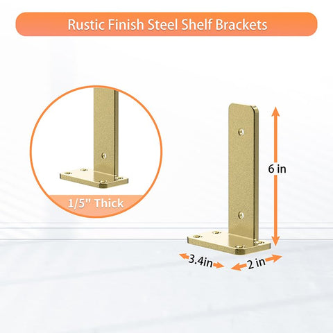 Sanbeeto gold 6-inch brackets assembly-pack image signals quick, tool-free DIY setup