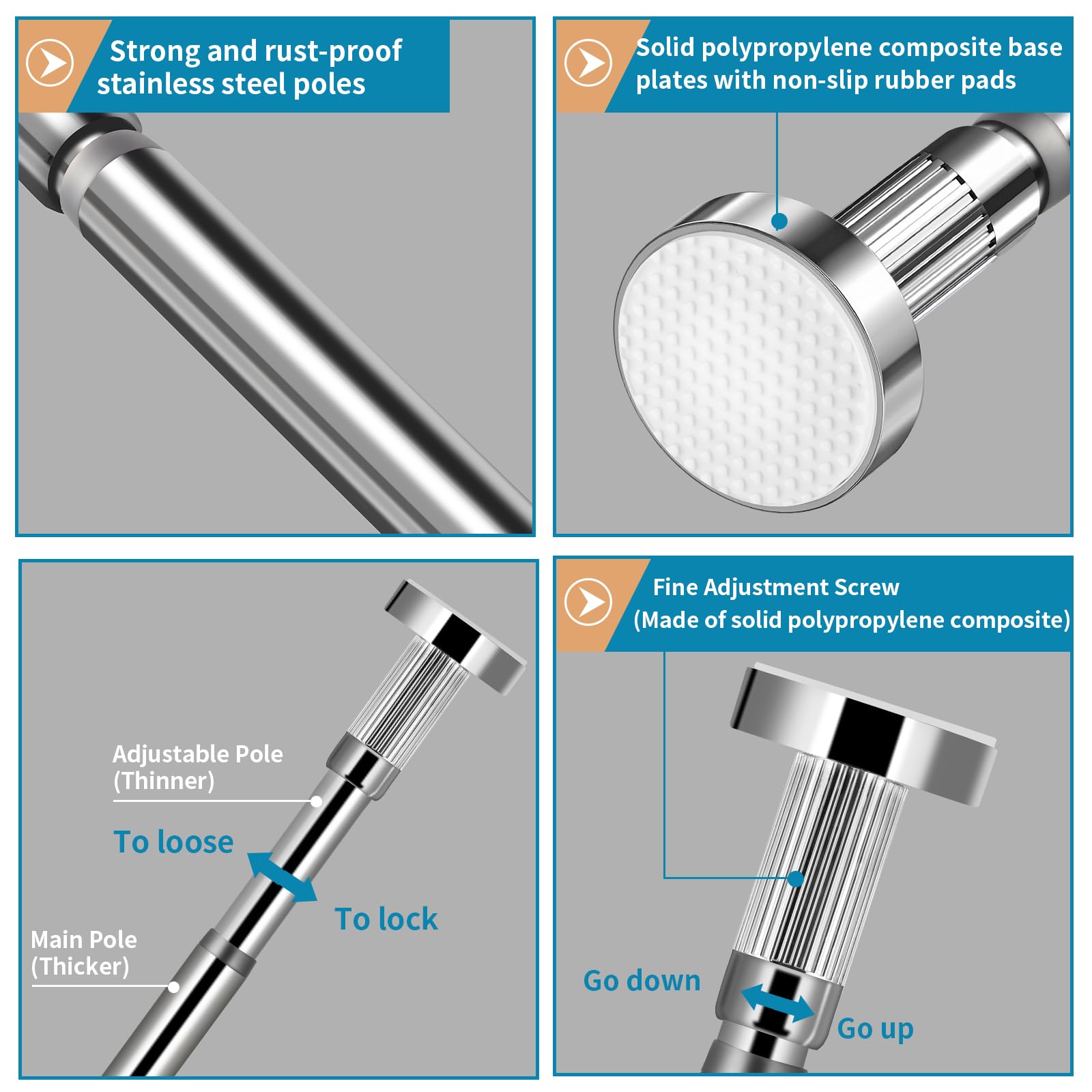 Sanbege adjustable brackets support up to 317 lbs for durable sag protection.