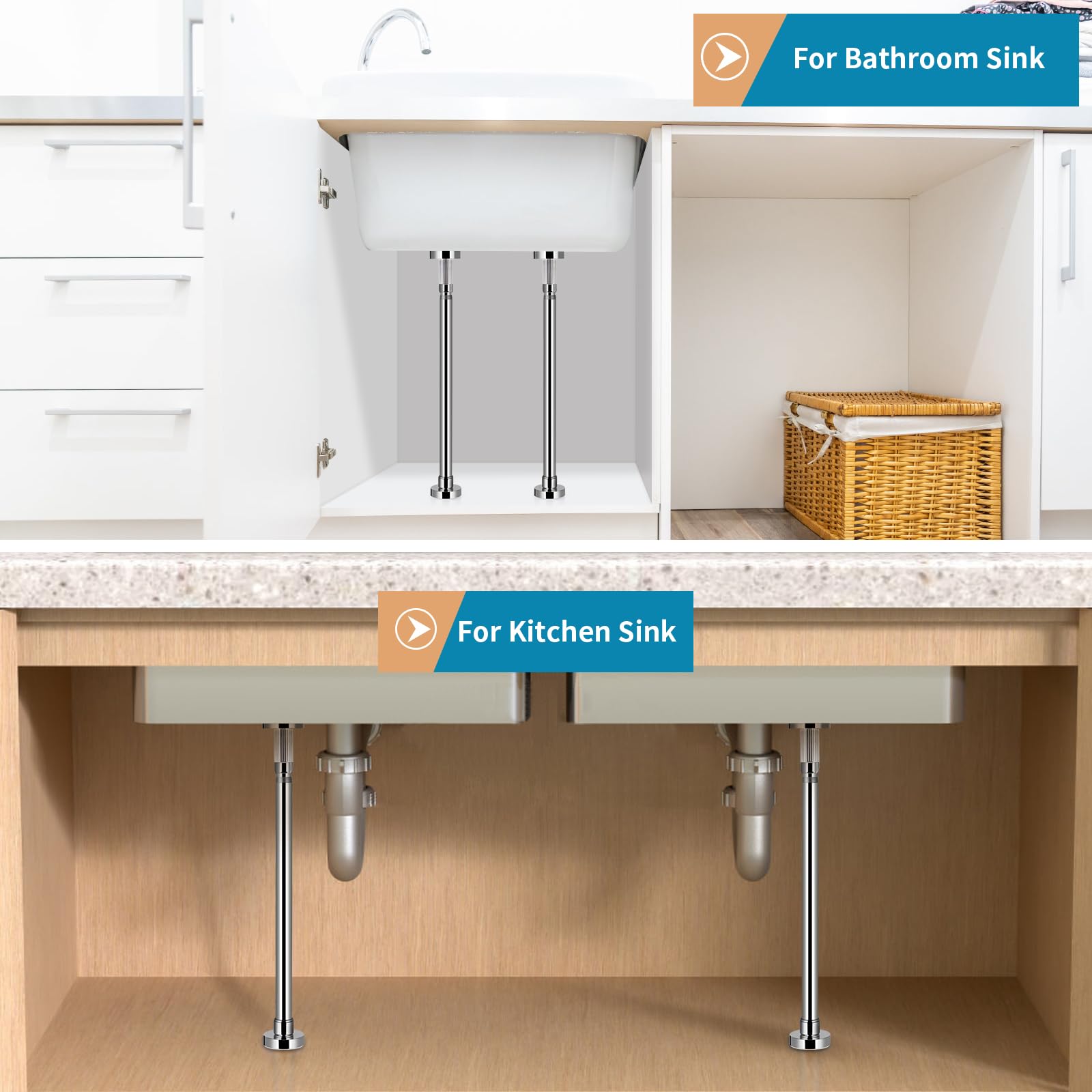 Sanbege two-piece kit for stable, drill-free mounting.