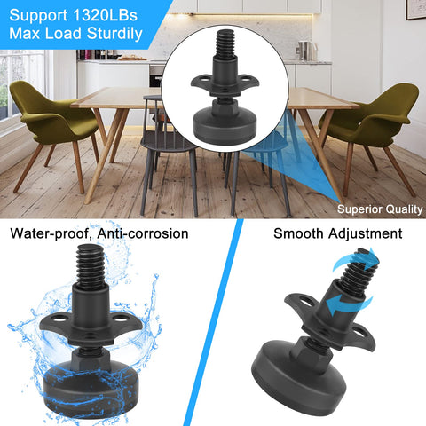 Sanchamy eight-pack levelers support up to 2640 pounds of furniture.