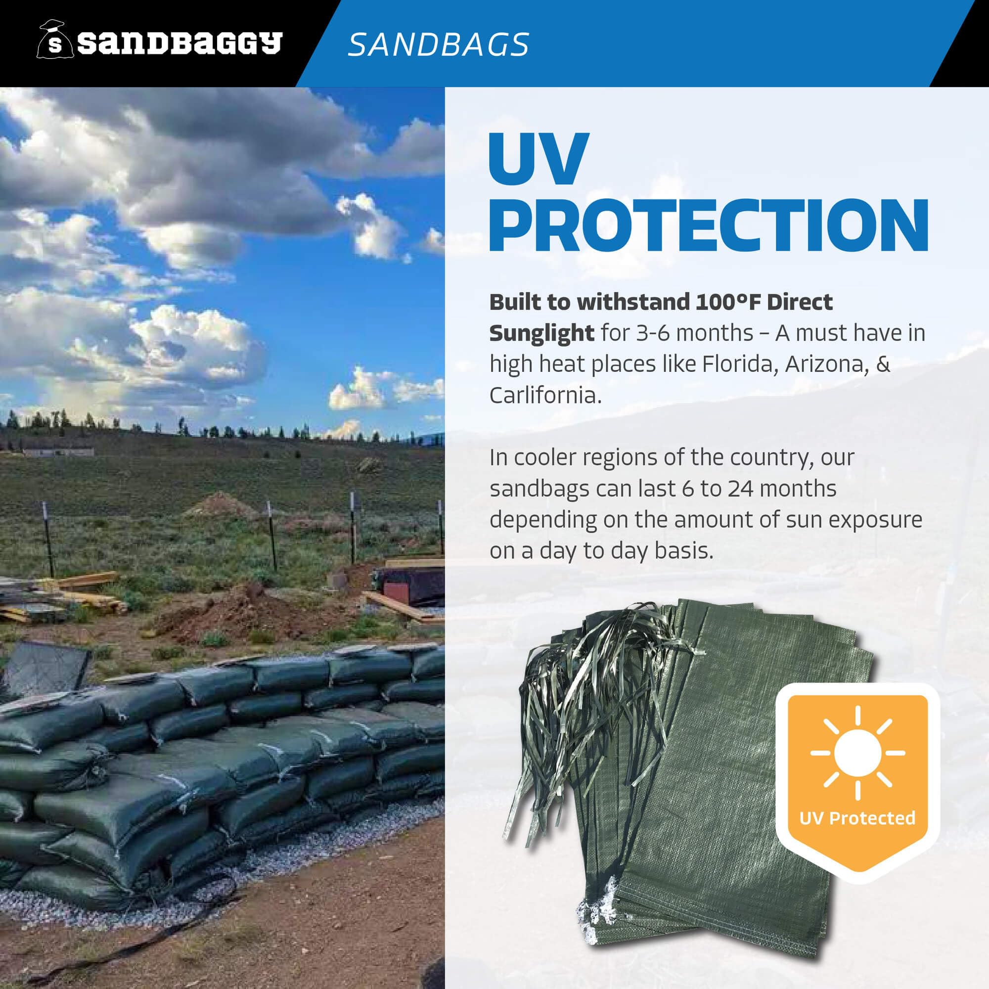 Sandbaggy construction sandbags in green for site weight and stability