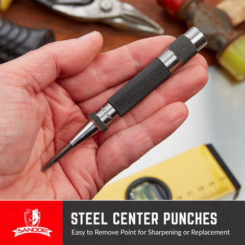 SANDOR hard-shell case keeps punches organized for travel.