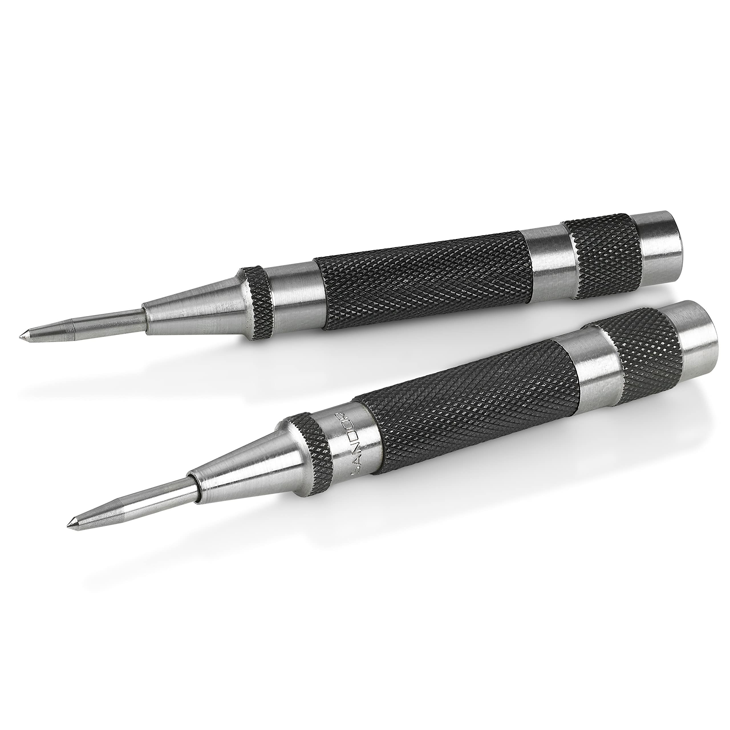 SANDOR heavy duty center punch in action showing quick one-handed marking.
