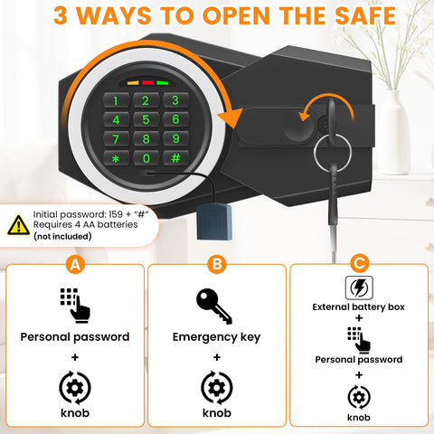 Backlit keypad and LED light on Sanfnz drop safe