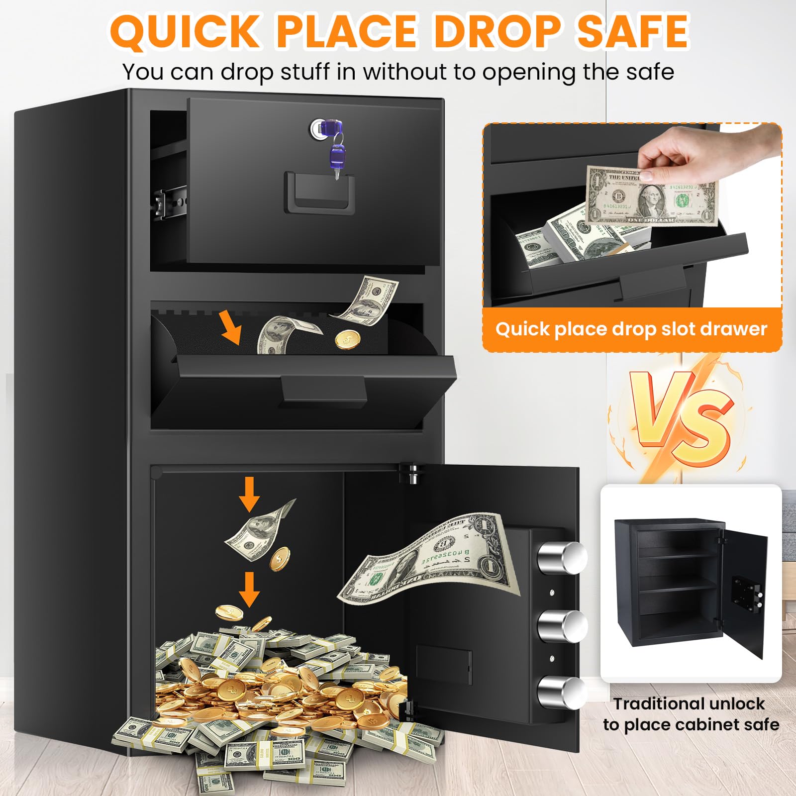Robust steel construction of Sanfnz drop safe resists tampering
