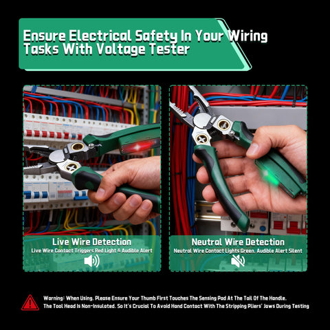 Sanfylikus built-in voltage detection helps identify live wires quickly.