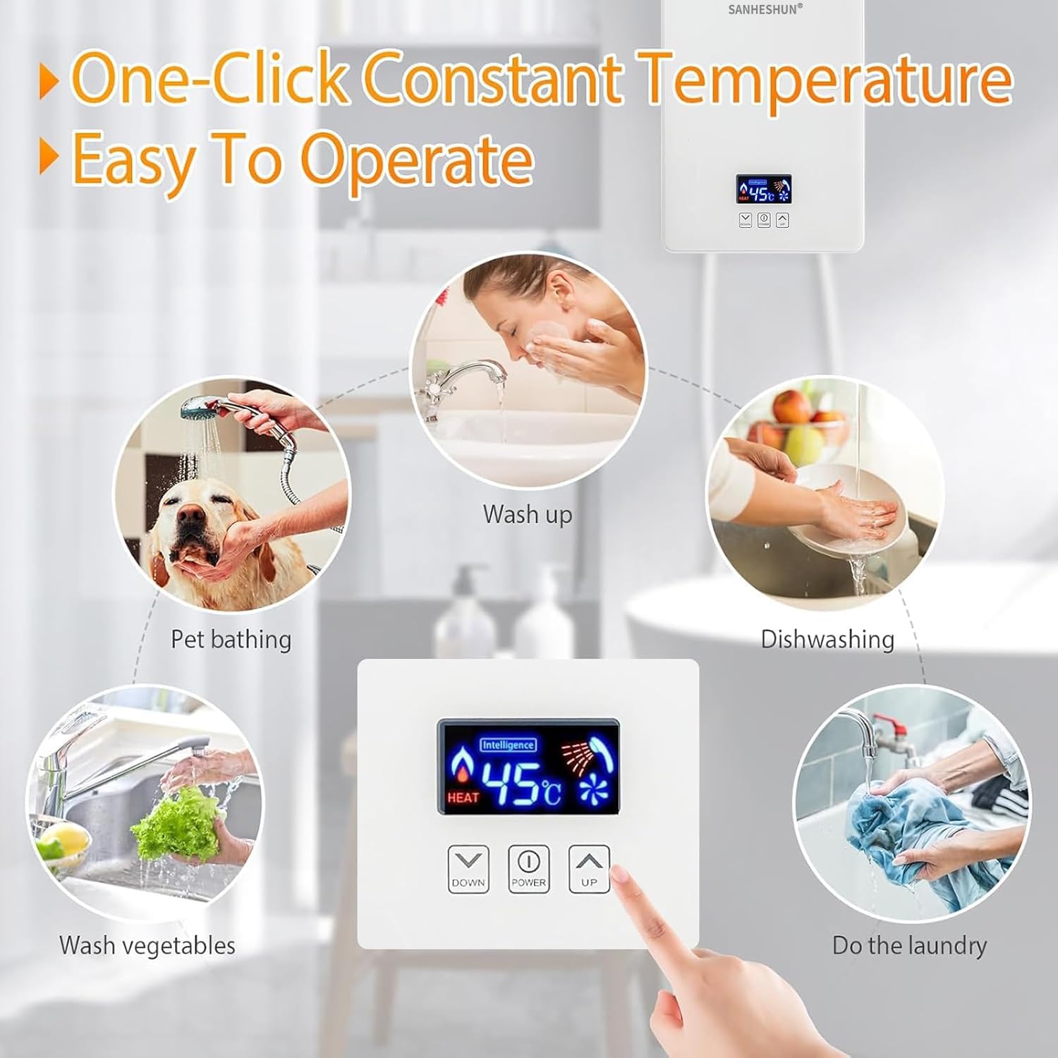 Sanheshun handheld shower head and hose set included for versatile use