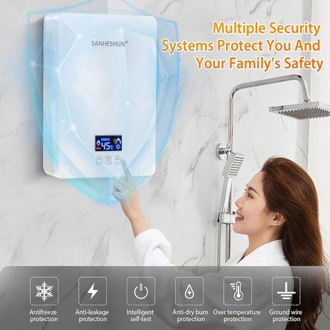 Sanheshun instant hot water close-up demonstrating quick heating
