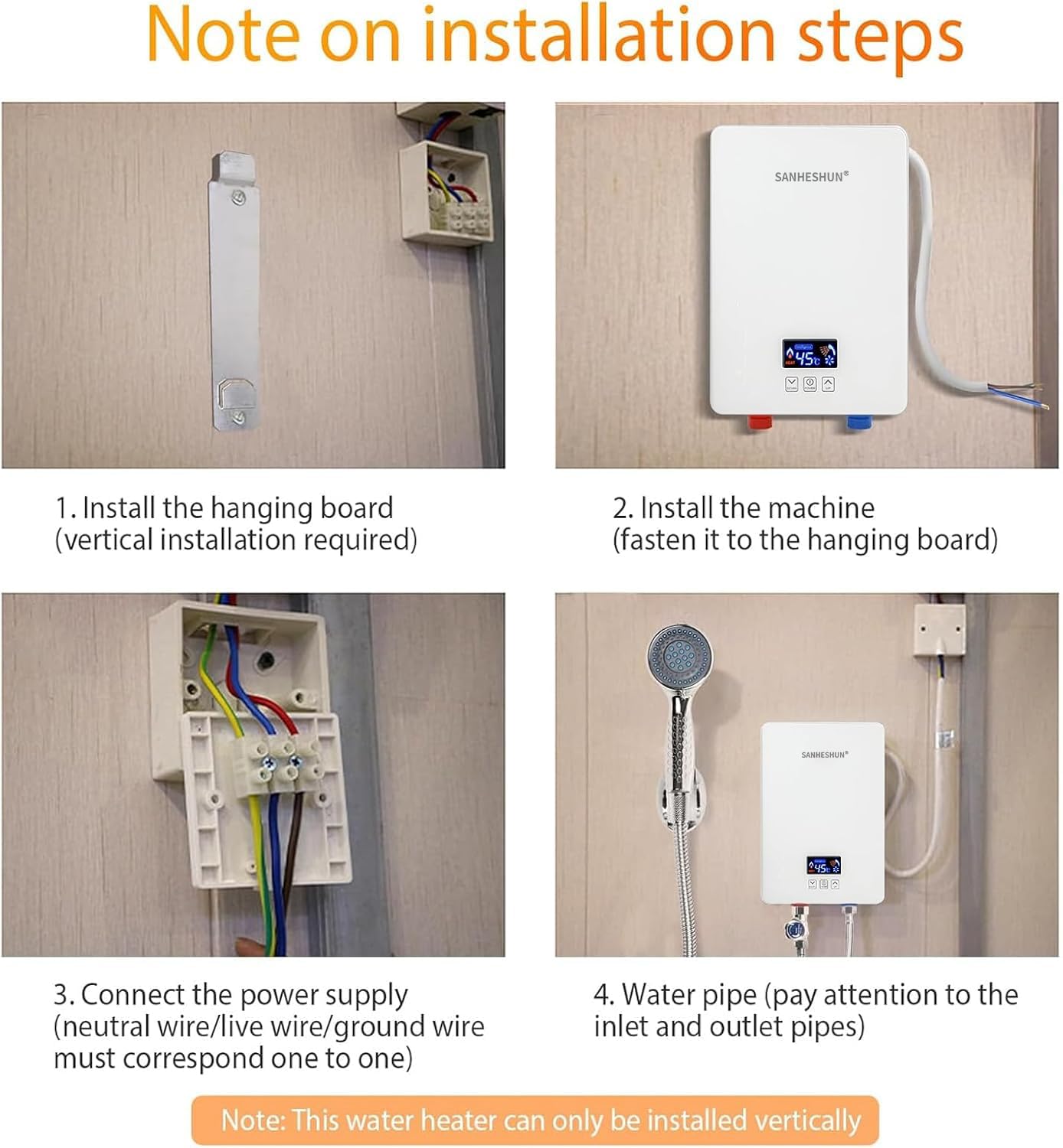 Sanheshun easy installation with standard 1/2 inch connection for hoses
