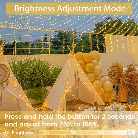 SANJICHA 66ft warm white string lights for wide coverage on walls or trees.