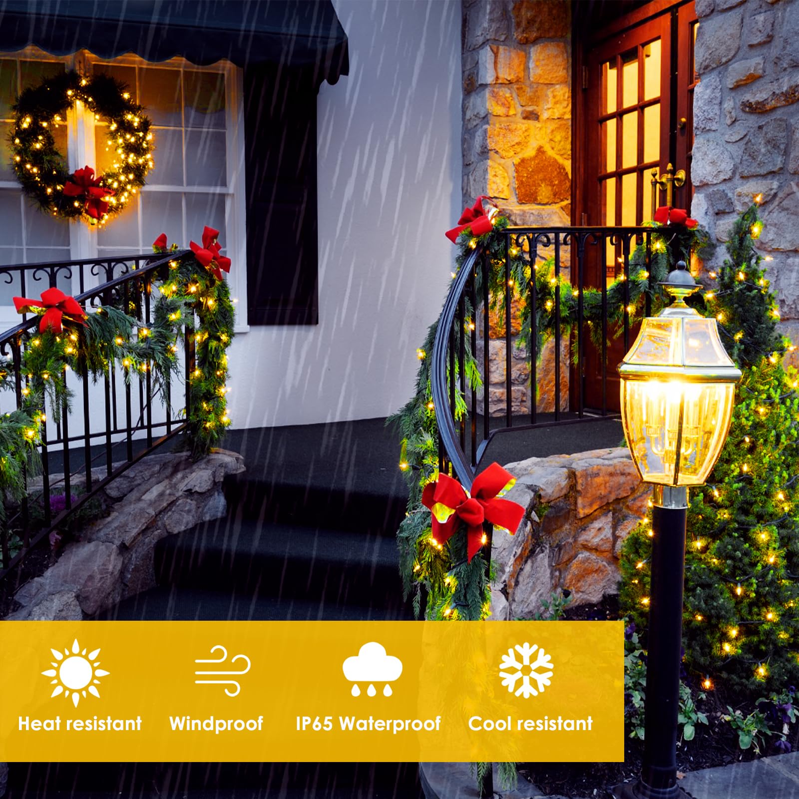 SANJICHA solar lights with 8 modes via a mode button for mood variety.