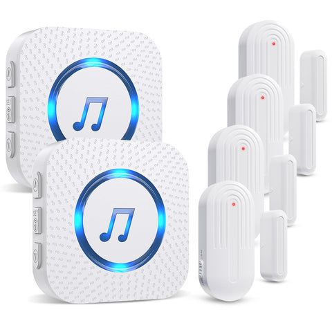 SanJie door chime main unit with wireless receiver for quick setup.