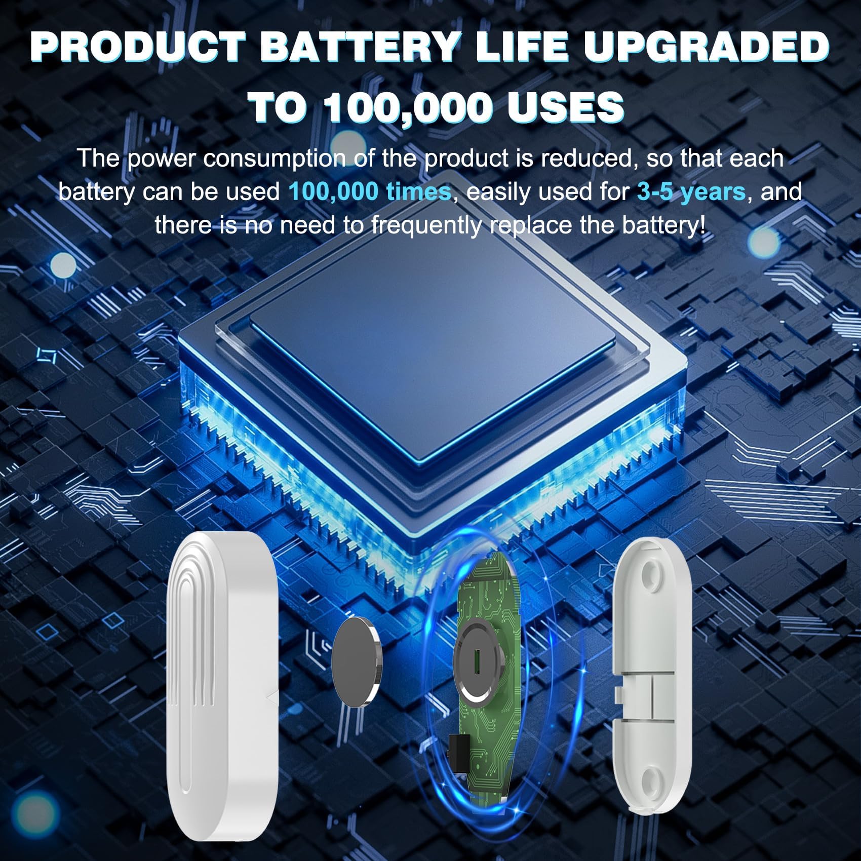 SanJie wireless sensor installed on door for instant notifications.
