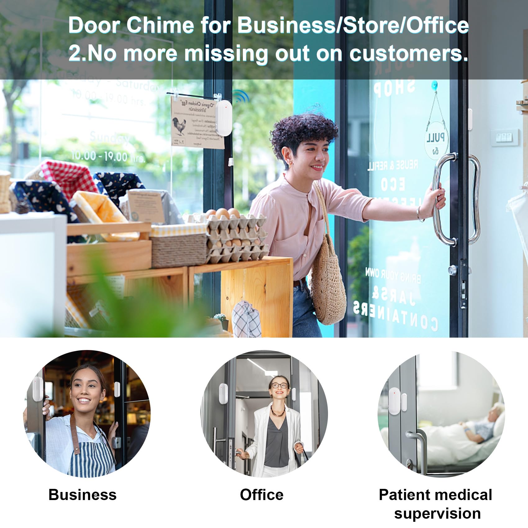 SanJie chime LED indicator confirms a door trigger.