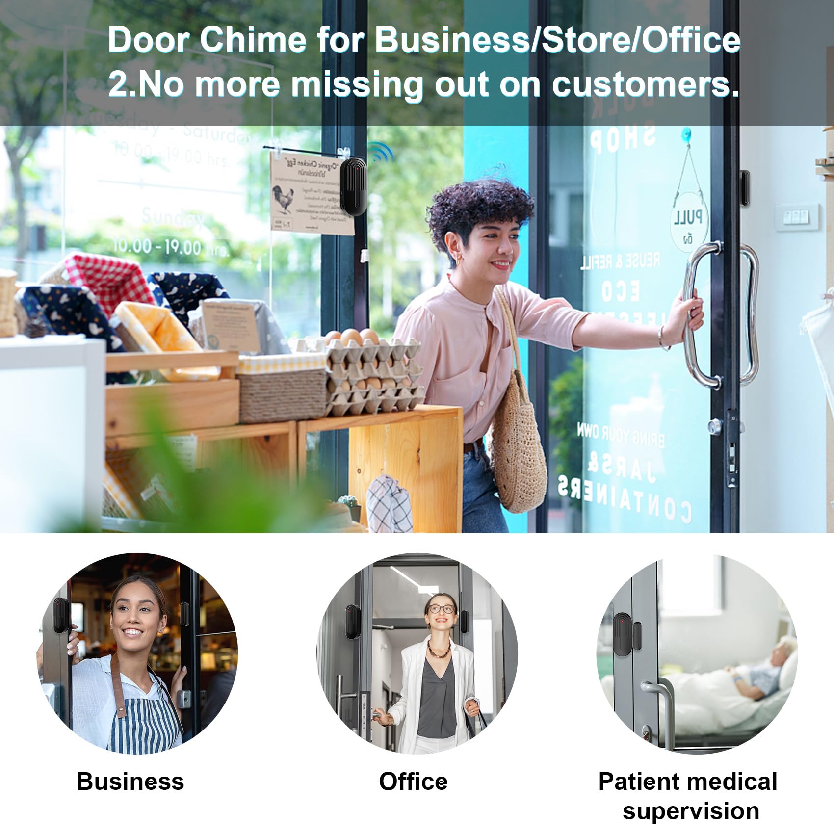 Sanjie door chime volume control button for personalized notification level.