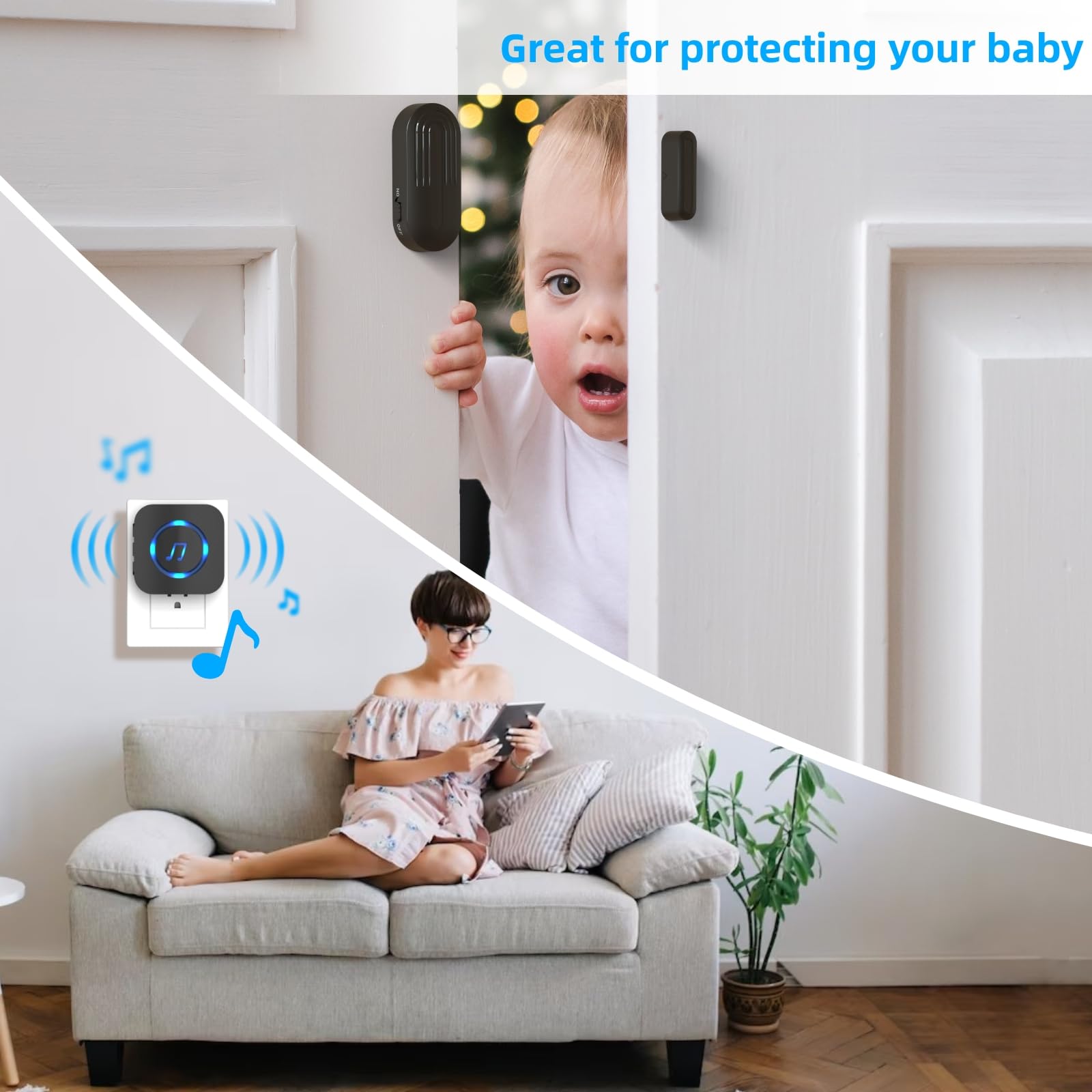 SanJie Door Sensor Chime volume control for customizable alerts.