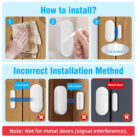 Easy installation with adhesive mounting and plug-in power