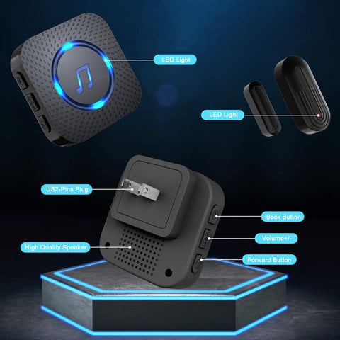 Sanjie storefront setup showing door chime enhances customer greeting