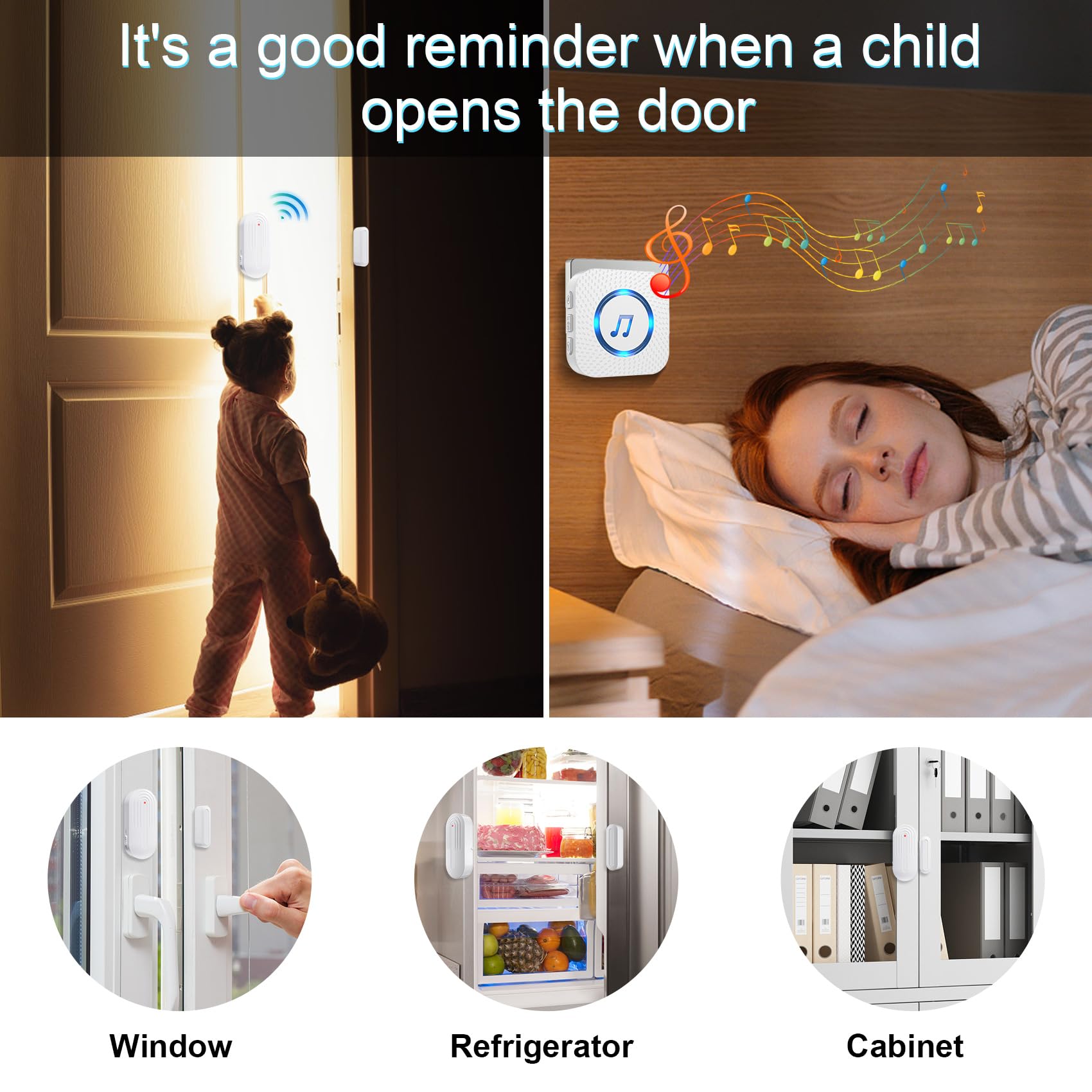 SanJie wireless door sensor attachment for entry monitoring.