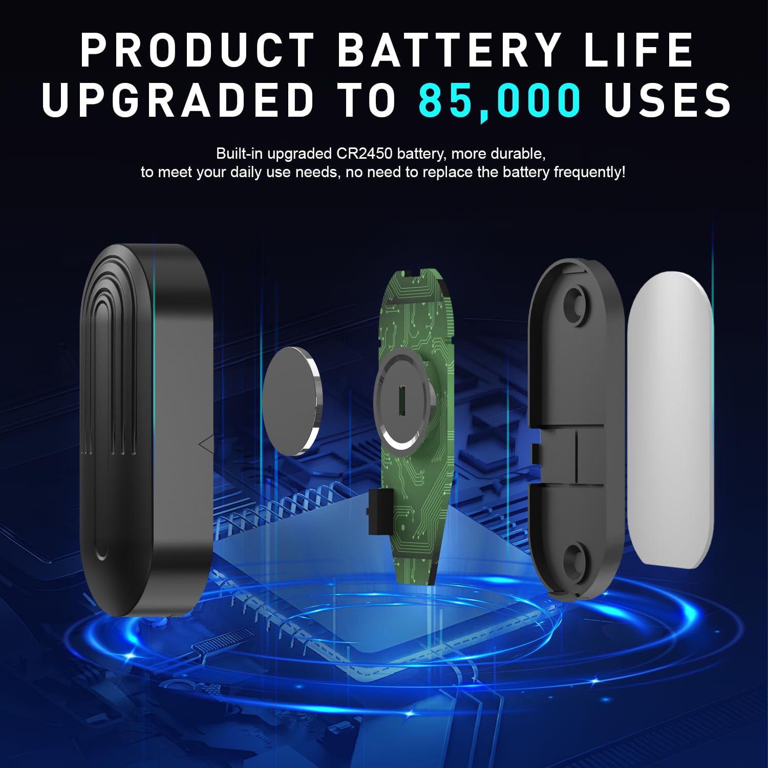 SanJie wireless door sensor on door detects openings for alerts.