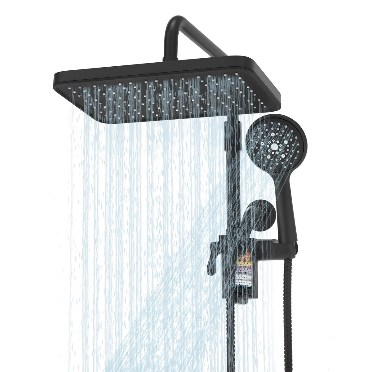 Sankecao filtered shower head rainfall mode delivering cleaner water for family showers