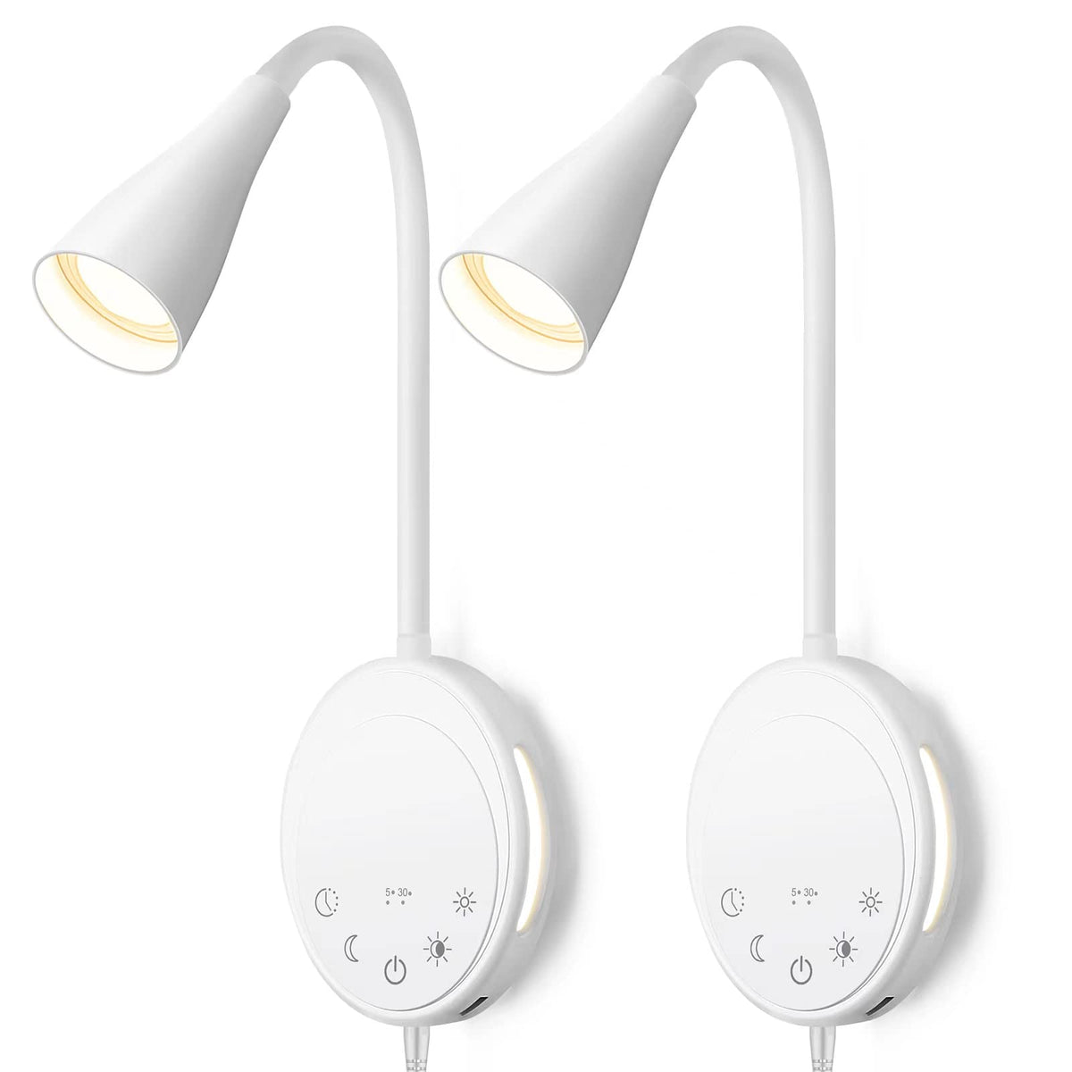 SANKEDOU LED wall-mount reading light on bedside for focused reading.