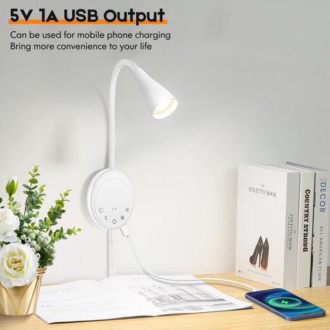 SANKEDOU wall-sconce with touch control for easy brightness adjustment.