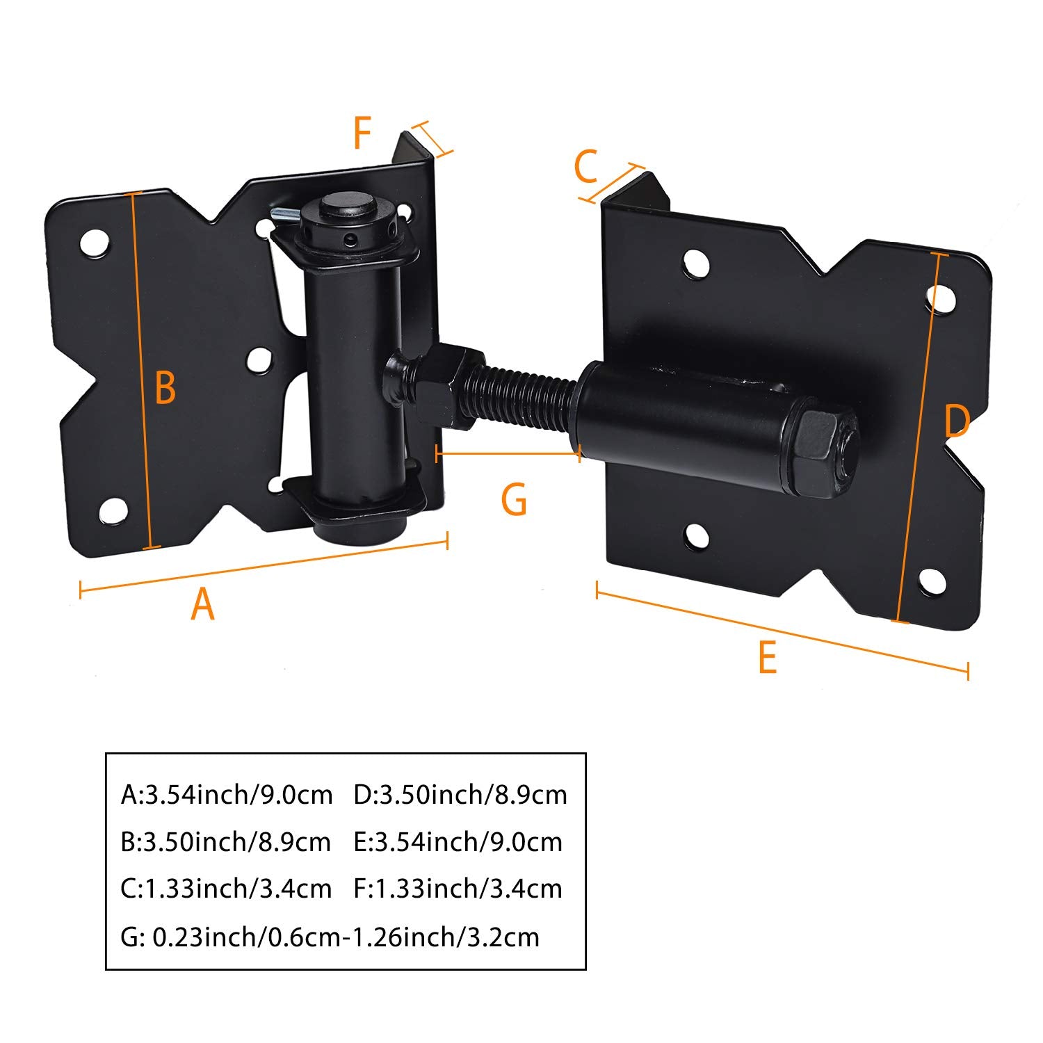 SANKINS black outdoor gate hinges demonstrate durable weather-resistant coating.