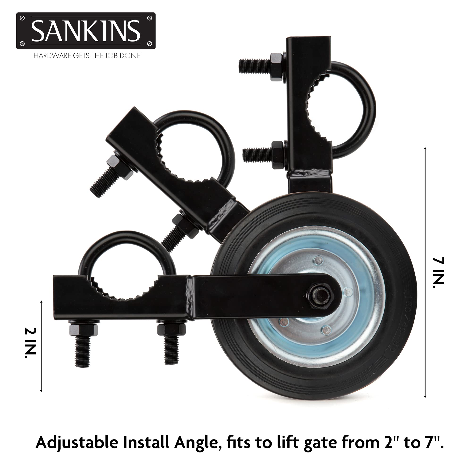 SANKINS gate caster lifts up to 8-3/4 inches to prevent sag