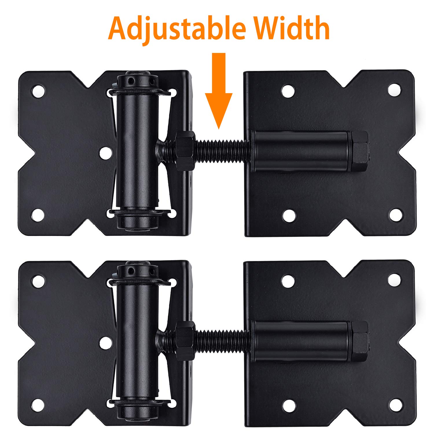 SANKINS gate hinge tension adjustment tool in use for precise swing control.