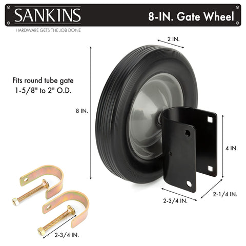 SANKINS gate wheel mounted on bottom rail for easy installation
