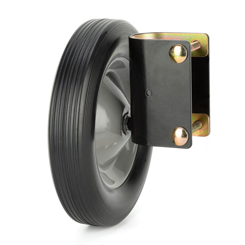 SANKINS gate wheel in use on driveway and lawn surfaces