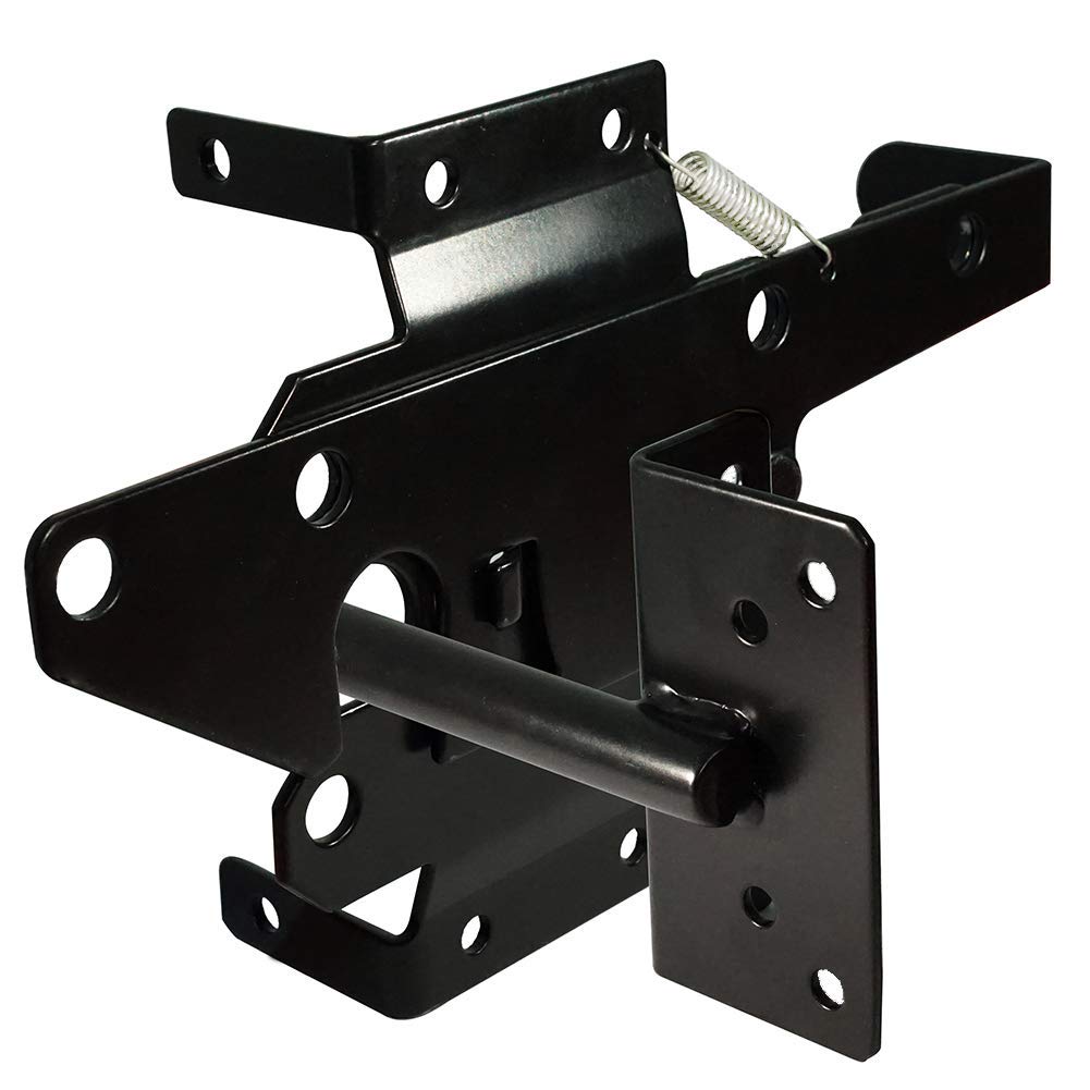 SANKINS self-locking gate latch post mount secures wooden or metal gates outdoors