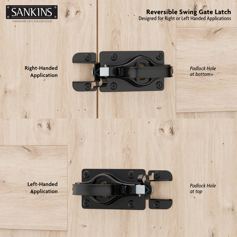 SANKINS latch with padlock hole for optional padlock security