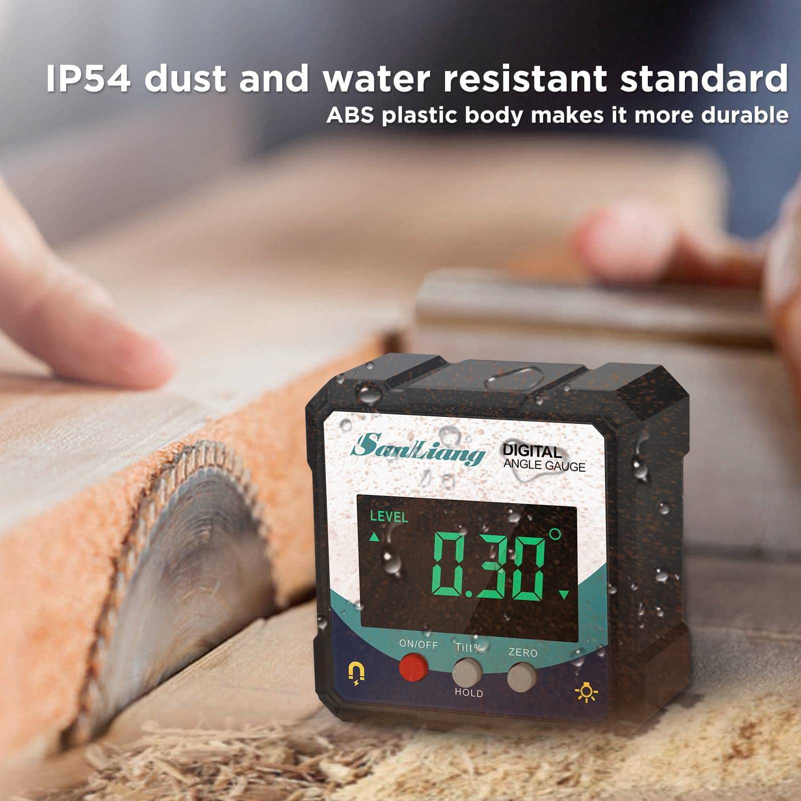 SanLiang digital angle gauge magnetic base enables easy attachment