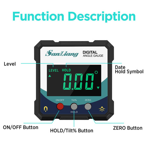 SanLiang gauge attached to a ferromagnetic surface for quick angle checks