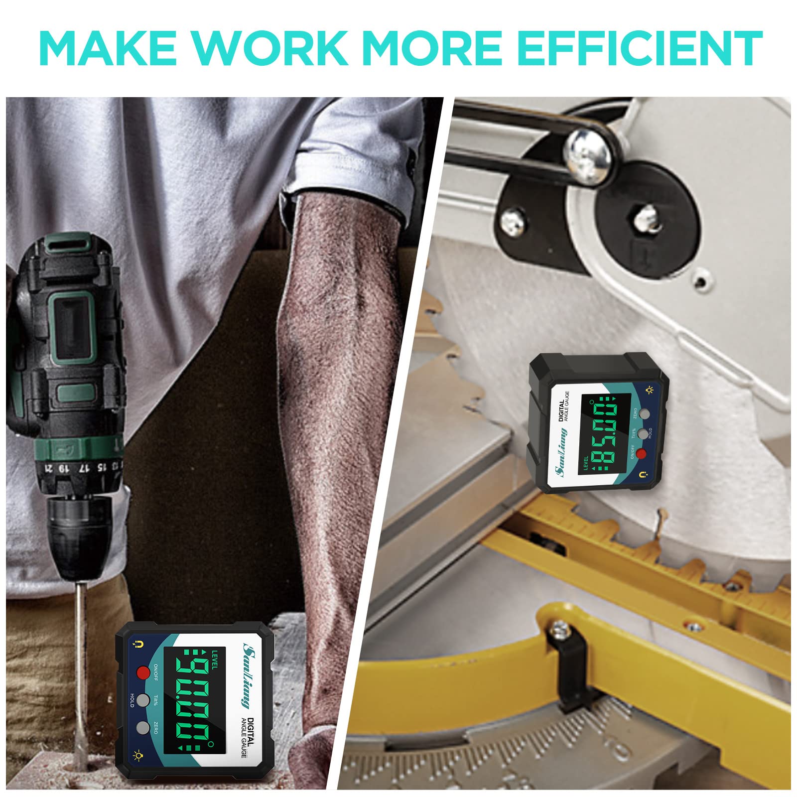 SanLiang protractor inclinometer supports precise alignment in woodworking tasks