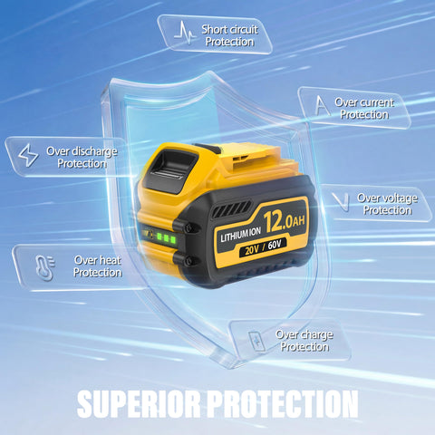 Sanltrinuvial 12000mAh battery for DCB207, robust performance.